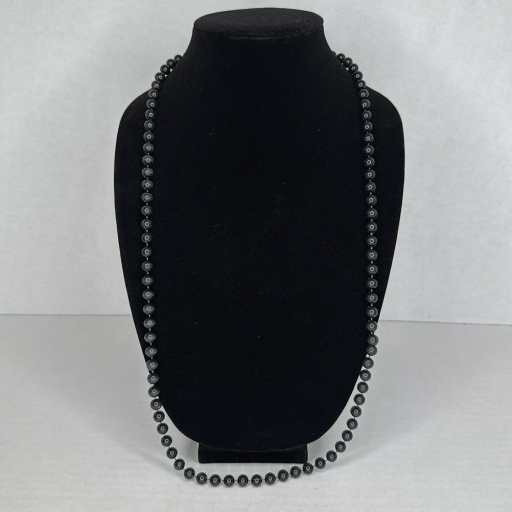 Vintage Estate Black Beaded Necklace Lot A48